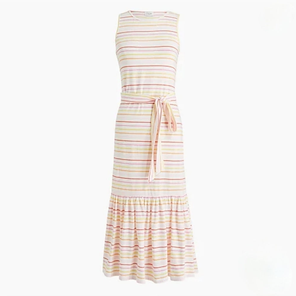 J. Crew striped tie waist dress